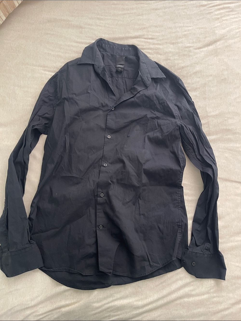 H&M Black Men's Long-Sleeve Button-Down Shirt